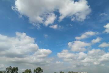 Beautiful white clouds over the blue sky