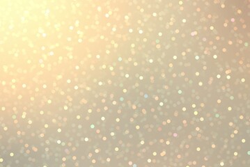 Glitter beige yellow holidays background. Warm light New year decoration.