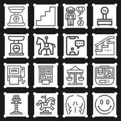 16 pack of lose  lineal web icons set