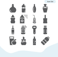 Simple set of perfume related filled icons.