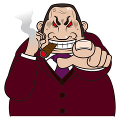 ボス　葉巻　指を差す