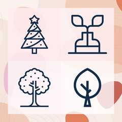 Simple set of planted related lineal icons