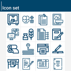 Simple set of symbolic representation related lineal icons.