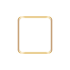 Light crystal effect for wedding invitation card. Golden frame in vintage style on white background. Line art  elegant rhombus border for decorative design. Isolated vector illustration.