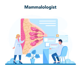 Mammologist concept. Consultation with doctor about breast