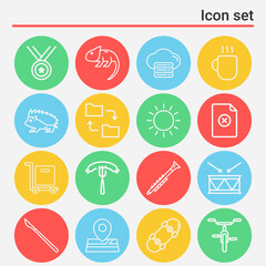 16 pack of holiness  lineal web icons set