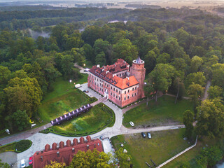 Uniejow Castle at evening. Uniejow, Lodzkie, Poland.