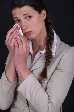 Young Woman Shedding Tears