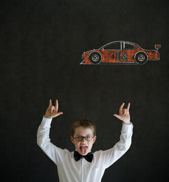 Knowledge Rocks Boy Business Man With Nascar Racing Fan Car