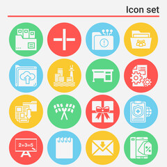 16 pack of state  filled web icons set
