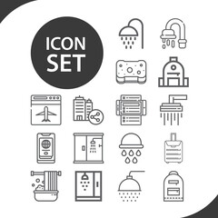 Simple set of arrival related lineal icons.