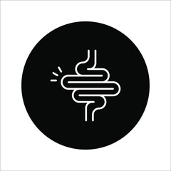 Intestines icon vector, digestion system symbol color editable