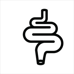 Obraz premium Intestines icon vector, digestion system symbol color editable