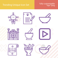 Simple set of incoming related lineal icons.