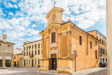 Fototapeta na wymiar View at the Church of Madonna del Terremoto in the streets of Mantova (Mantua) - Italy