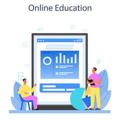 Data base administrator online service or platform. Female and male