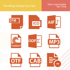 Simple set of generalized related filled icons.