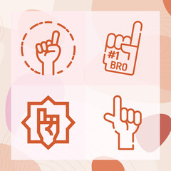 Obraz premium Simple set of unitary related lineal icons