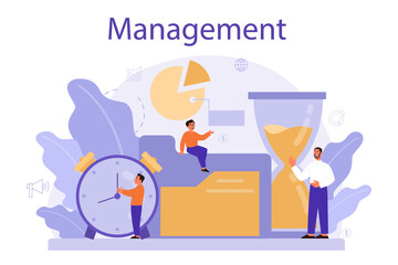 Management education school course. Idea of business work