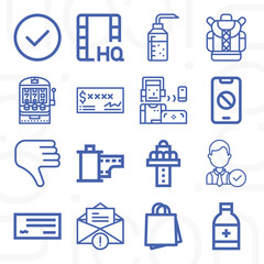 16 pack of no  lineal web icons set