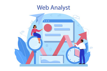 Website analyst concept. Web page improvement for business
