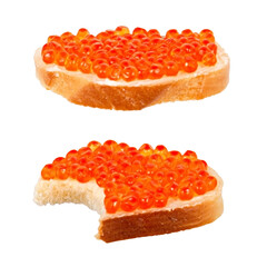 sandwich with red caviar