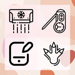 Simple set of heating related lineal icons