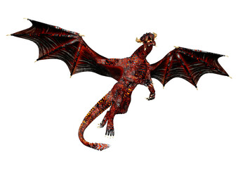 Fototapeta premium 3D Rendering Fairy Tale Dragon on White
