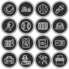 16 pack of courts  lineal web icons set