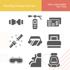 Simple set of base hit related filled icons.