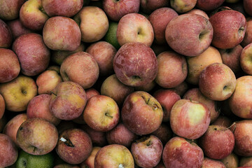 a background full of red apples
