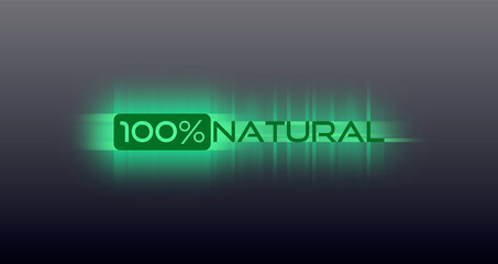 100 % natural con sfondo colorato