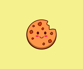 Cute cookies cartoon character design vector illustration