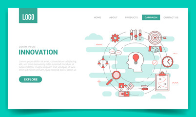 innovation concept with circle icon for website template or landing page banner homepage