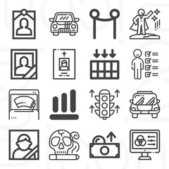 16 pack of alteration  lineal web icons set