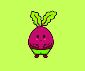 Cute purple potato cartoon character design vector illustration