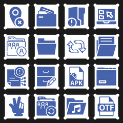 16 pack of folder  filled web icons set