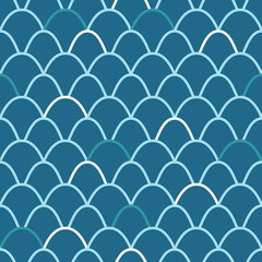 Japanese Fish Scale Vector Seamless Pattern