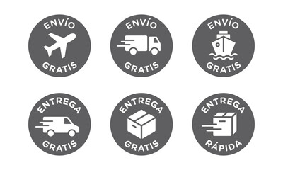 Obraz premium Conjunto de iconos de vector de envío, entrega gratis