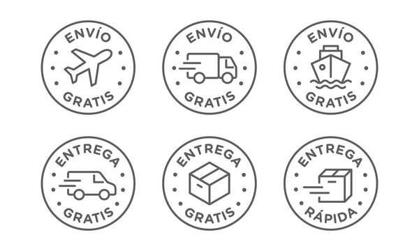 Conjunto de iconos de vector de env&iacute;o, entrega gratis