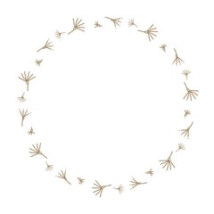 Obraz premium 手書きイラストのフラワーリース