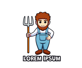 Cute farm cartoon character design vector illustration