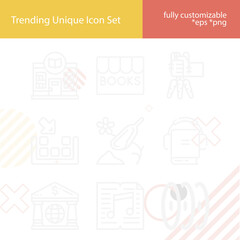 Simple set of collections related lineal icons.