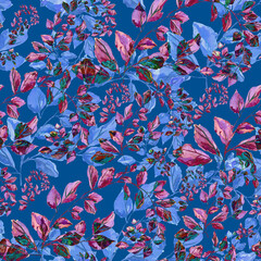 Watercolor seamless pattern. Abstract background with colorful  spring  field