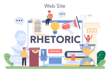 Rhetoric class online service or platform. Voice training and speech