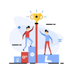 Life competition flat design illustration
