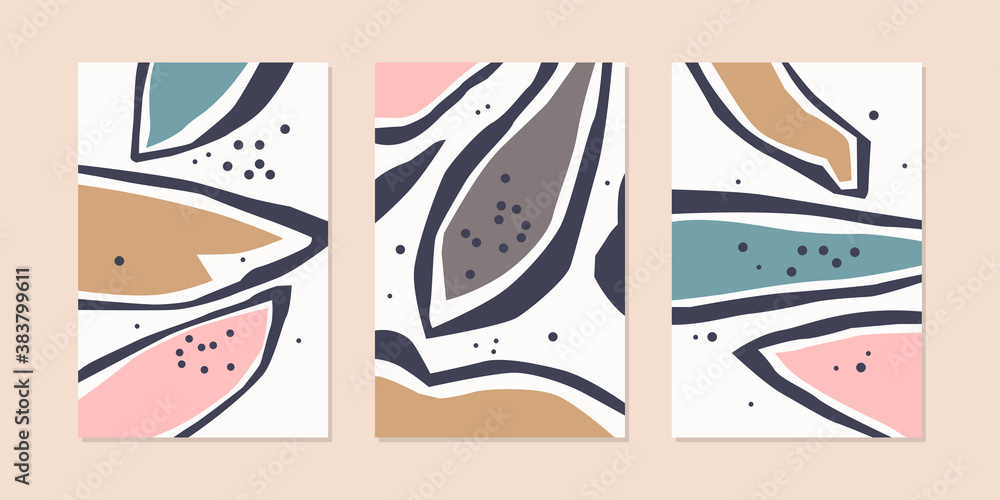 Poster a set of posters. a composition with abstract elements in a popular style. background for your desig