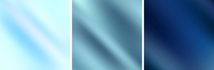 Blue smooth gradients abstract backgrounds set. Vector design