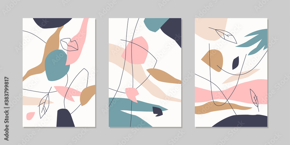 Poster a set of posters. a composition with abstract elements in a popular style. background for your desig