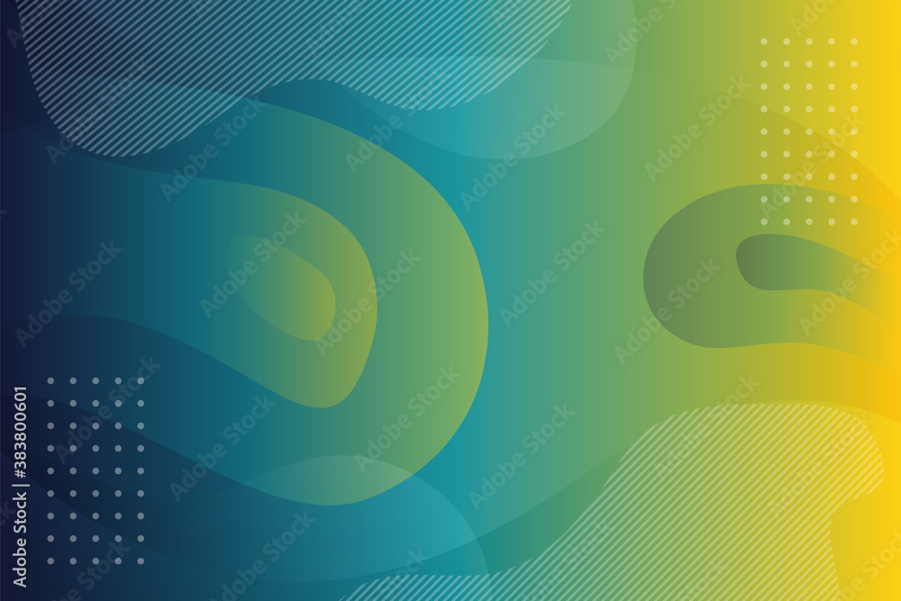 Poster blue yellow gradient background template design. liquid style with dot and line pattern element.